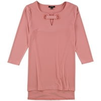 Alfani Womens Grommet Trim Keyhole Pullover блуза, розово, малък