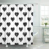 Glam Heart модел графика за страхотно черен шик готин емоционален блясък любов душ завеса за баня баня завеса