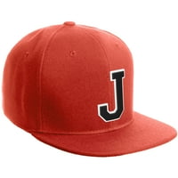 Daxton Classic Snapback Hat Custom A to Z Начални букви за варсит, червена червена шапка бяла черна буква h