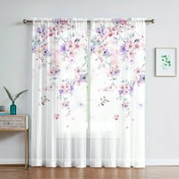 Sanviglor Drapes Light Filtering Panel Pock Pock Pocky Linen Textured Voile Window Curtain Semi Clear Long Livicy Luxury Treatments Style D - W: 51 H: 63