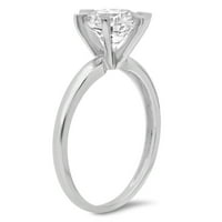 2. CT Brilliant Round Cut Clear Simulated Diamond 18K White Gold Politaire Ring SZ 7.75