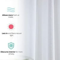 Полупрозрачен Voile светлинна филтрираща прозорска завеса Grommet панели за спалня и хол