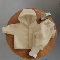 Комплекти за тоалет за малко дете лято бебе момичета пролетта зима пачуърк сгъстени качулки с дълъг ръкав панталони палто яке детски дрехи костюм
