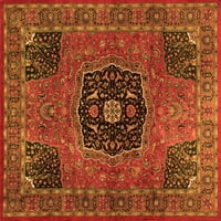 Ahgly Company Indoor Round Персийски оранжеви традиционни килими, 6 'кръг