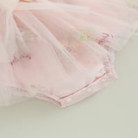 Biayxms бебешки момичета тоалети флорални дълги ръкави мрежести тюл рокля и сладка лента за глава за малко дете есен