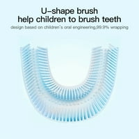 Деца силикон U оформена четка за зъби мека четка с дръжка 360 ° Орално почистване на зъбите 2-12y