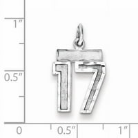 Sterling Silver Rhodium-Slated Diamond-Cut Charm, направен в САЩ QSN17