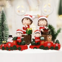 Най -великият бреза Коледно влак орнамент деликатен декоративни занаяти Празнични реквизити смола Момчета момичета коледни влакове орнаменти за Коледа