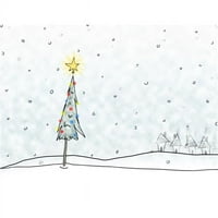 Коледно дърво в снеговалеж Плакат отпечатък от Даниел Сиколо, 13
