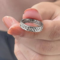Дамски дизайнер 0. CT диамантен лентен пръстен в злато, априлски бижута за раждане, фини бижута диамант, 14k бяло злато, САЩ 8.00