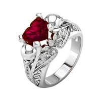 Бижута жени звънят цветни цирконови сватбени бижута пръстени с размер сплав 6- Подарък пръст