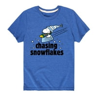 Фъстъци - преследване на снежинки - Графична тениска с малко дете и младежки