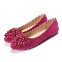 dmqupv плоски обувки за жени удобна единствена цвете перла декорация ежедневни обувки дамски дишащо плоско дъно обувки обувки Rd 7.5