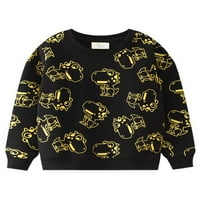 Paille Boys Dinosaur Print Cartoon Sweatshirts Сладки парти есенни върхове животни на открито пуловер суичър 3141 5t