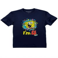 Spongebob Squarepants TSTARS Toddler's тениска - Перфектен подарък за 4 -ти рожден ден - Вълнуващо Аз съм 4 рожден ден
