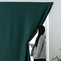 Paille Drape термичен единичен панел Изолиран твърд цвят завеса затъмнение Вълшебна лента Валанс Зелена 27.56x62.99