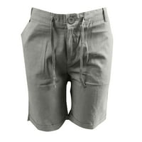 Мъжки къси панталони ежедневни класически годни летни плажни къси панталони памучни бельо удобни къси панталони панталони капри шорти сиви xl