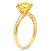 0,5ct кръгло рязане жълто симулиран диамант 14k жълто злато годишнина годежен пръстен размер 9.75