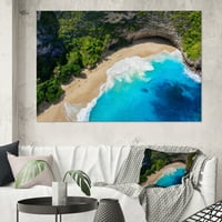 Art DesignArt Въздушен изглед на тропически индонезийски син плаж I Морско и крайбрежно платно от печат на стена.