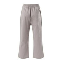 Готини и ежедневни вибрации himiway мъжки панталони Мъжки модни ежедневни плътни цветове джобни панталони с дължина на прасеца светло сиво xl
