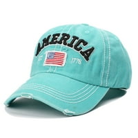Мъжки и женски бейзболни шапки с американски флаг измити и износени дупки регулируеми спортни шапки