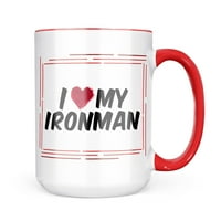 Neonblond i heart обичам моя подарък за халба Ironman за любители на чай за кафе