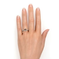 1. Каратска възглавница отряза Peach Pink създаде морганитен годежен пръстен в 18K бяло злато над сребро