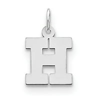 Sterling Silver Small Block Initial H Charm QC5093H