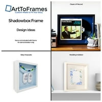 Arttoframes Shadow Bo Picture Frame, със сатенена черна висока широка рамка Shadowbo и подложка на кестеня