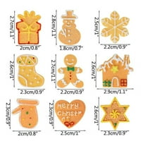 Коледни занаятчийски смоли орнаменти, флаенбек миниатюрна коледна декорация за декорация на телефонни калъфи Коледни семеен DIY Craft, Gingerbread Man